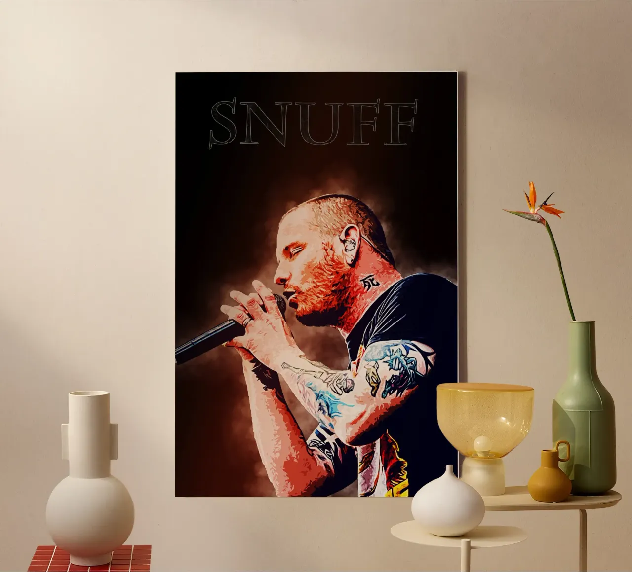 Art of Corey canvas with Floater frame by neonartroom