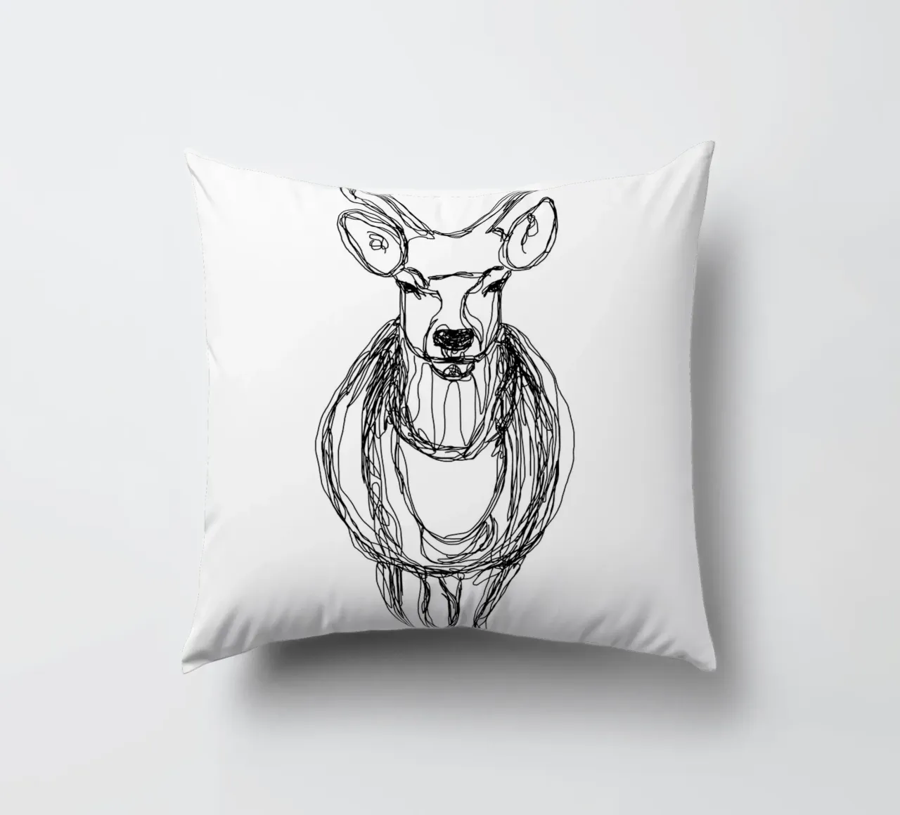 One line deer cuscino da BAINAI