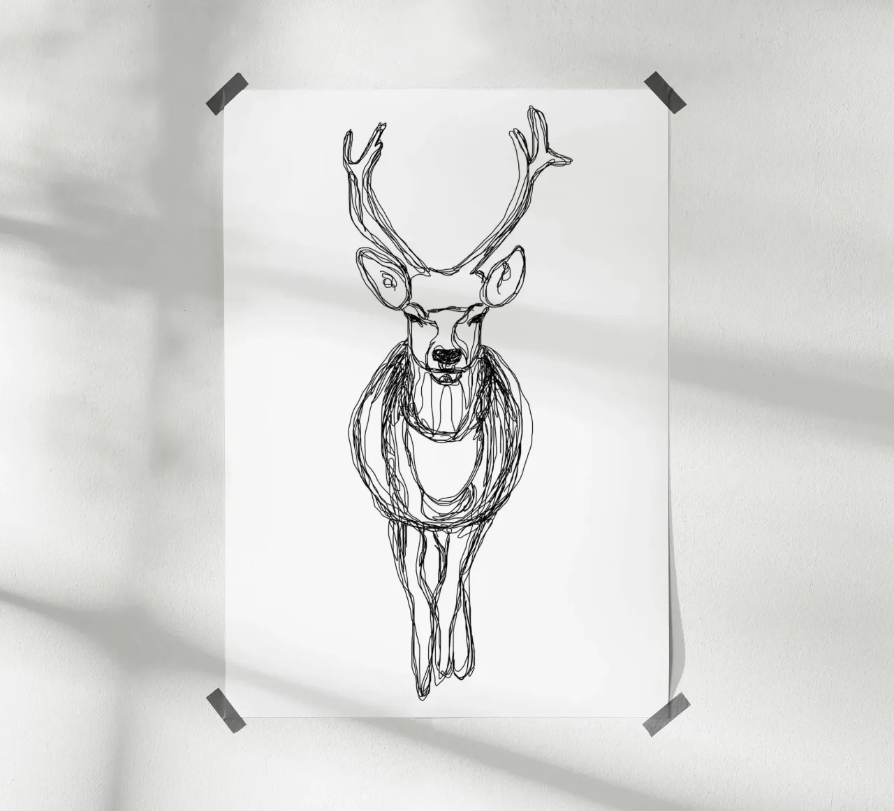 One line deer poster da BAINAI