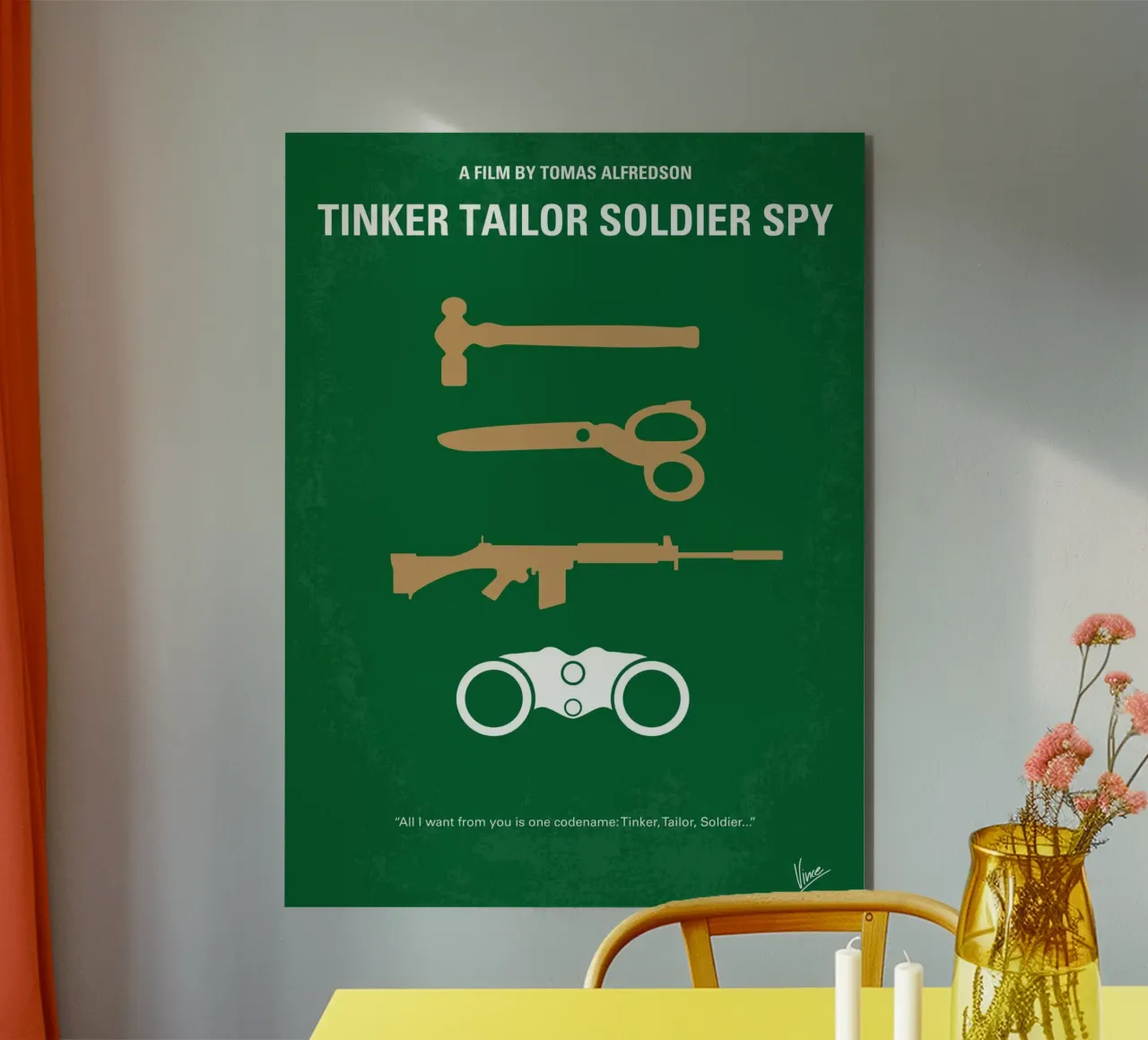 No787 My Tinker Tailor Soldier Spy minimal movie poster alluminio dibond da Chungkong