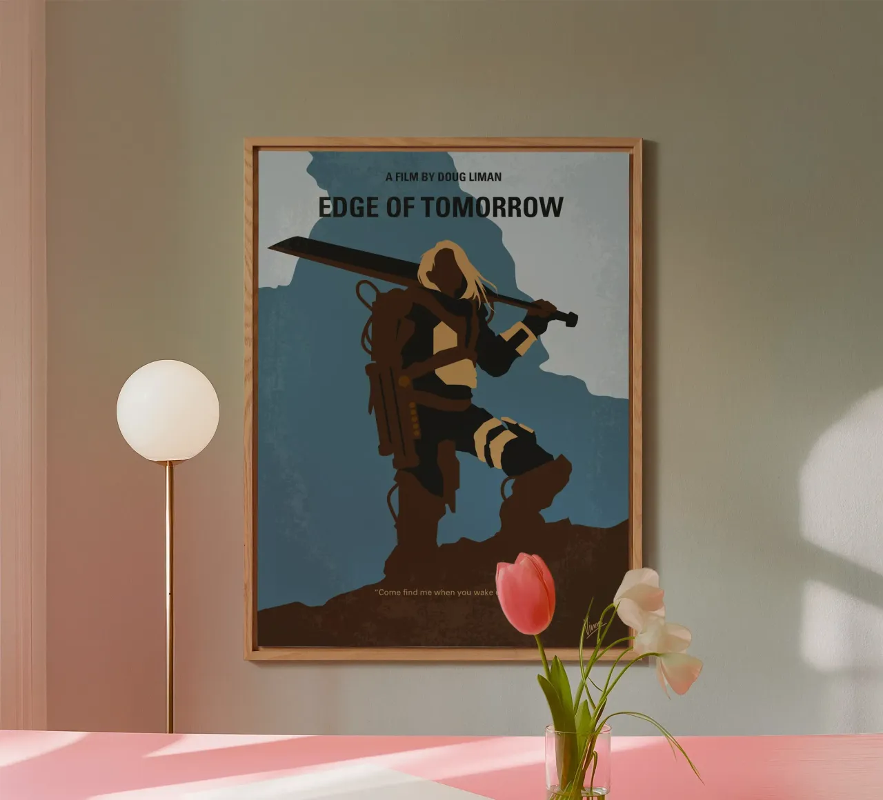 No790 My Edge of Tomorrow minimal movie poster alluminio dibond da Chungkong