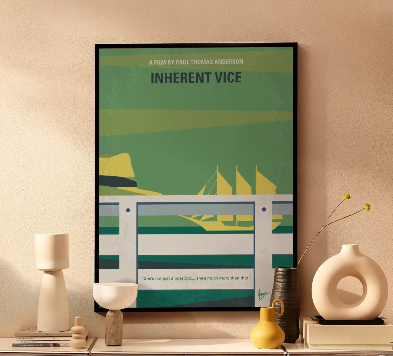 No793 My Inherent Vice minimal movie poster carta hahnemühle da Chungkong