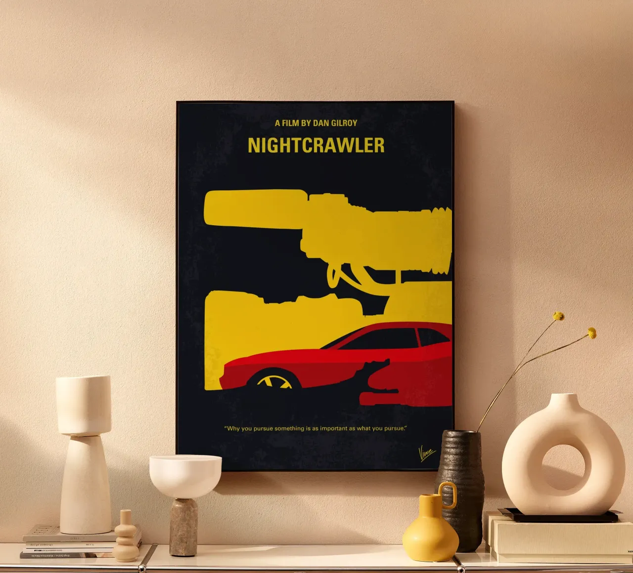 No794 My Nightcrawler minimal movie poster plexiglass da Chungkong
