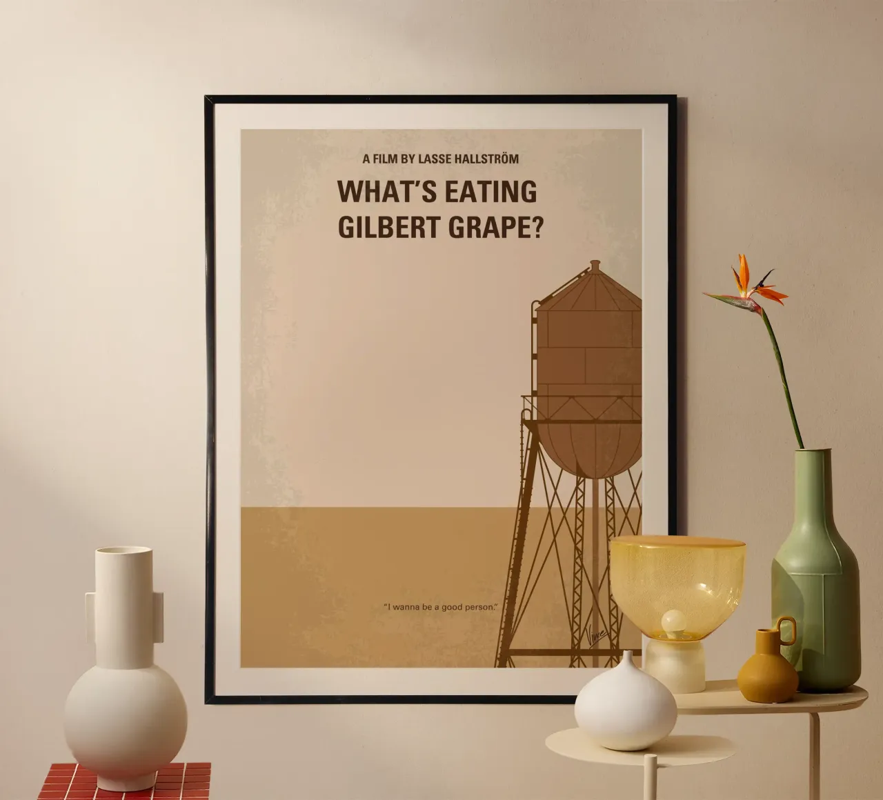 No795 My Whats Eating Gilbert Grape minimal movie poster carta hahnemühle da Chungkong