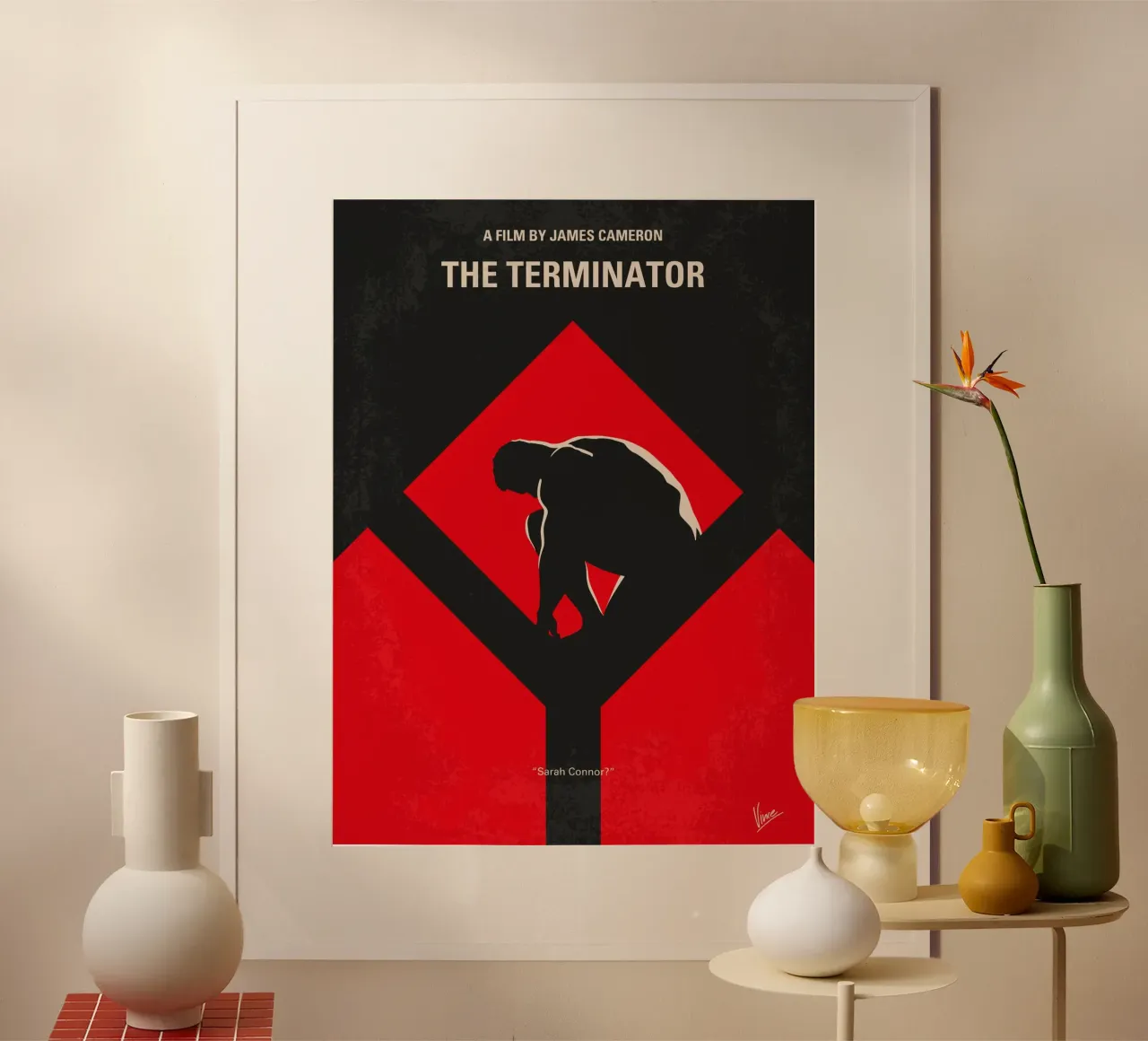 No802-1 My The Terminator 1 minimal movie poster carta hahnemühle da Chungkong
