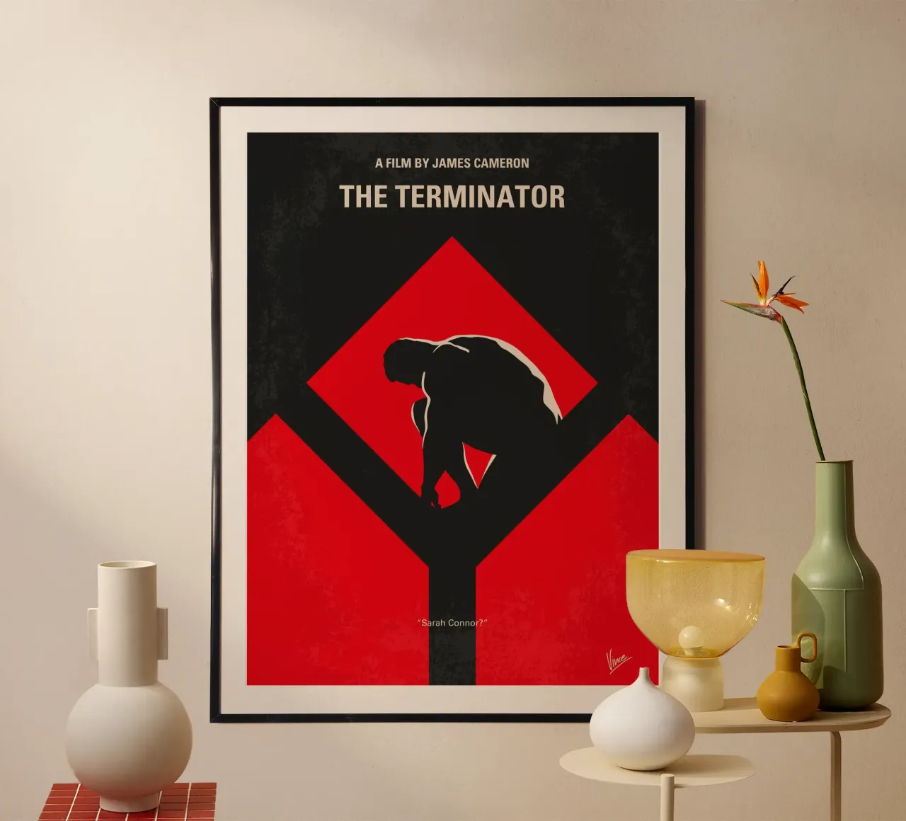 No802-1 My The Terminator 1 minimal movie poster carta hahnemühle da Chungkong