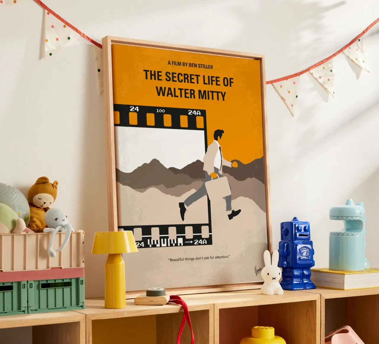 No806 My The Secret Life of Walter Mitty minimal movie poste Leinwand mit Schattenfugenrahmen von Chungkong