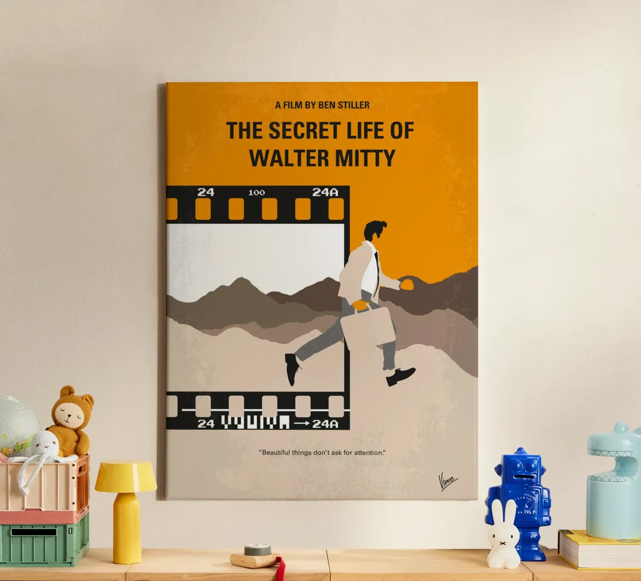 No806 My The Secret Life of Walter Mitty minimal movie poste Leinwand mit Schattenfugenrahmen von Chungkong