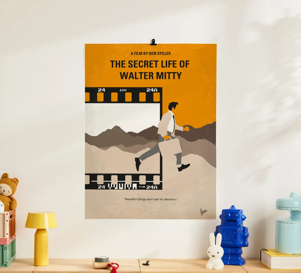 No806 My The Secret Life of Walter Mitty minimal movie poste poster con telaio in legno da Chungkong