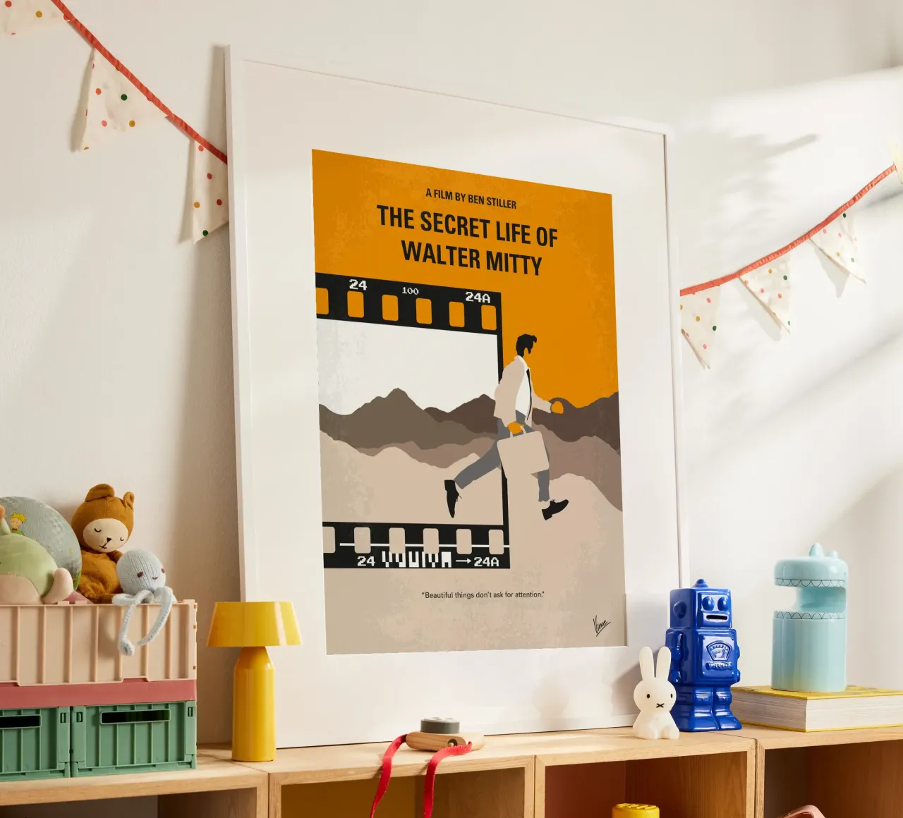 No806 My The Secret Life of Walter Mitty minimal movie poste poster con telaio in legno da Chungkong