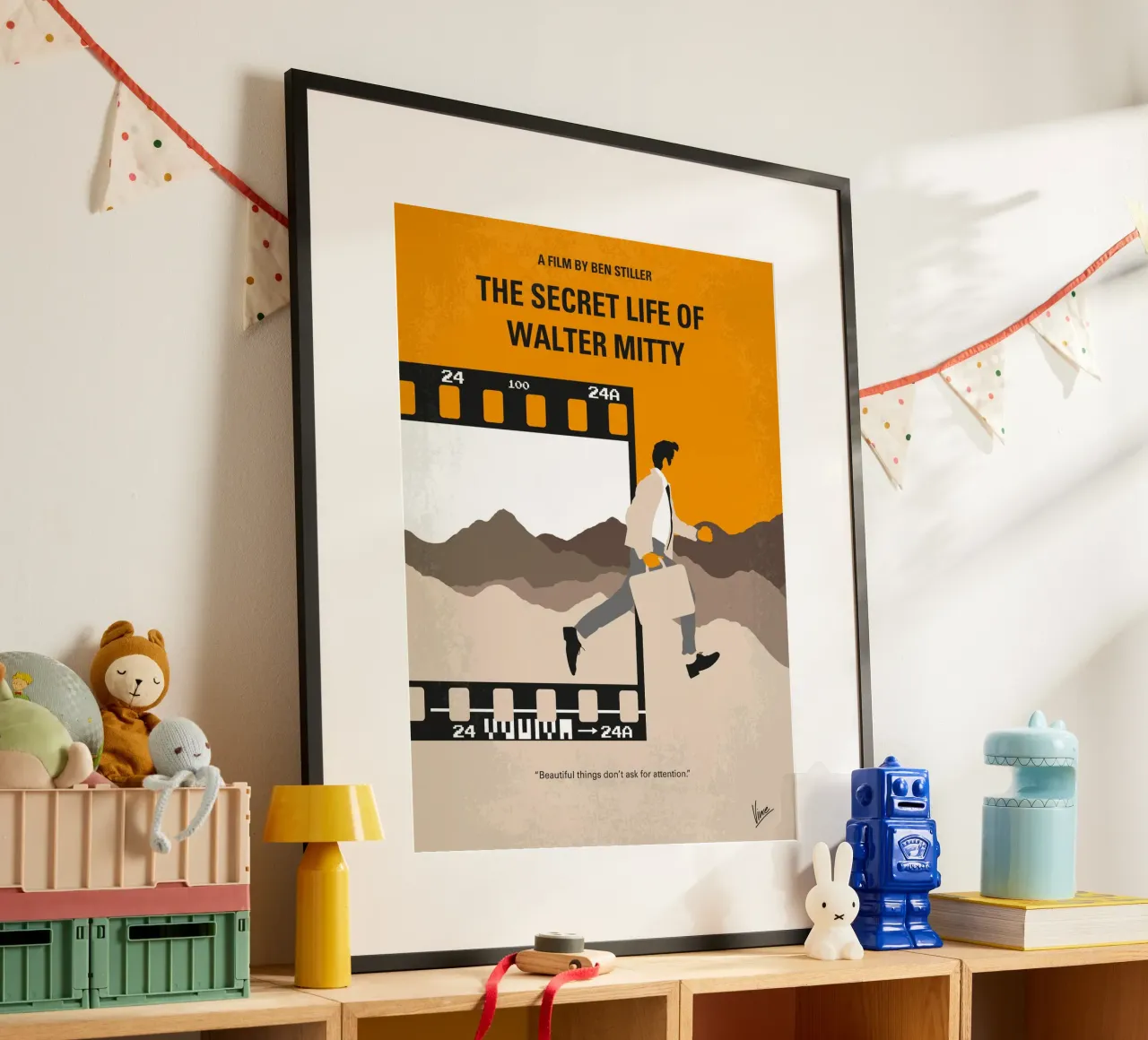 No806 My The Secret Life of Walter Mitty minimal movie poste poster con telaio in legno da Chungkong