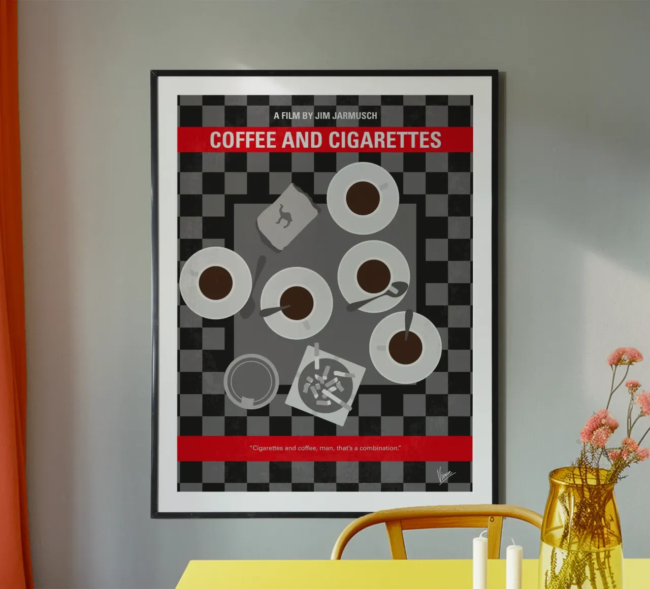 No808 My Coffee and Cigarettes minimal movie poster poster da Chungkong