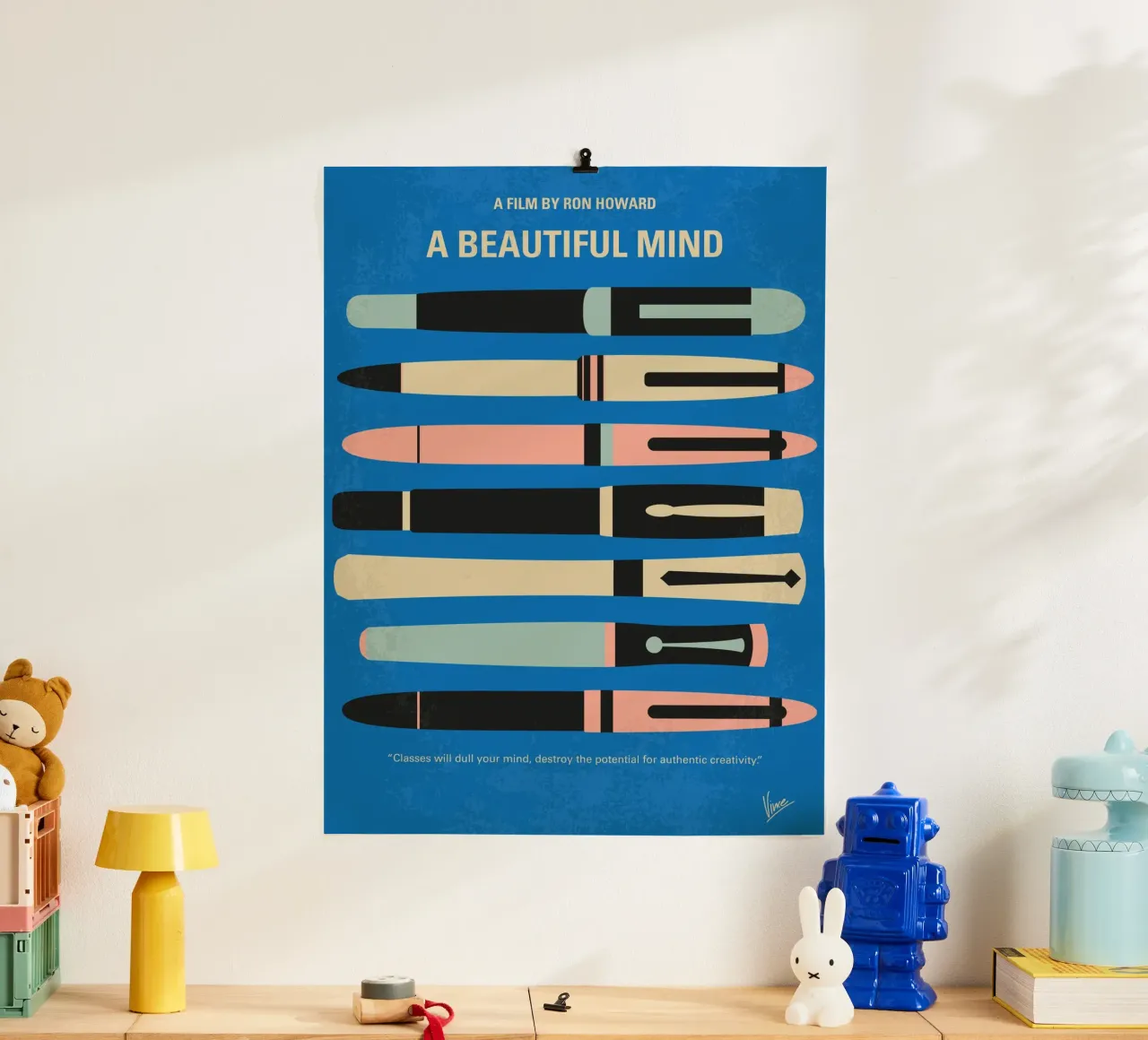 No809 My A Beautiful Mind minimal movie poster poster con telaio in alluminio da Chungkong