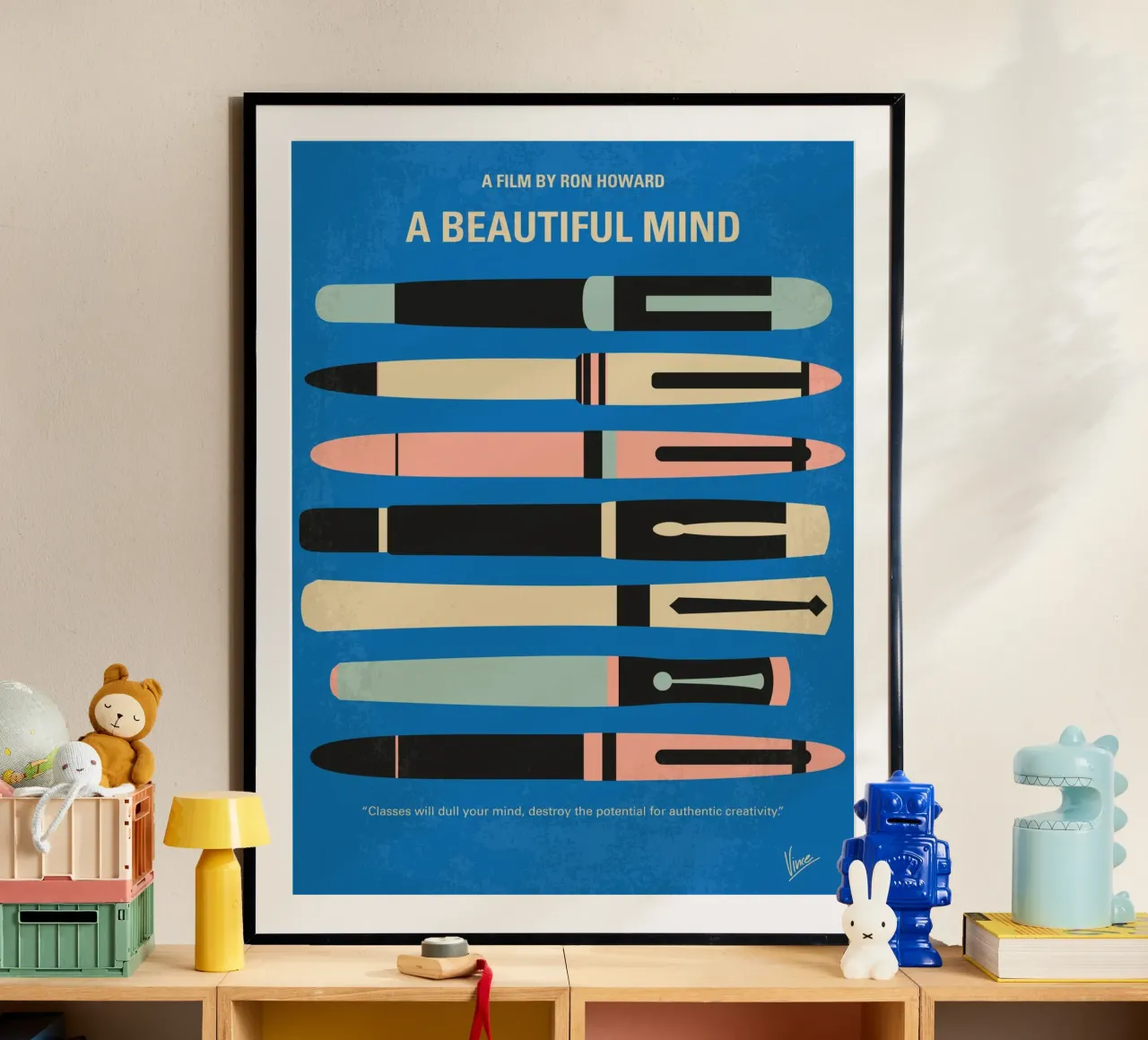 No809 My A Beautiful Mind minimal movie poster poster con telaio in alluminio da Chungkong