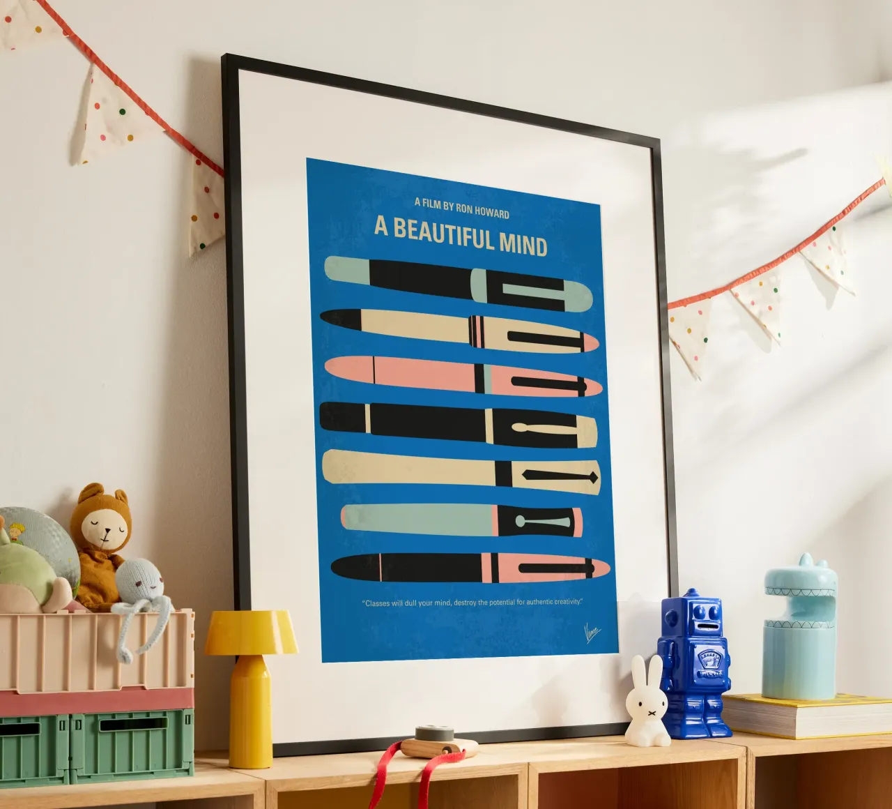 No809 My A Beautiful Mind minimal movie poster poster con telaio in alluminio da Chungkong