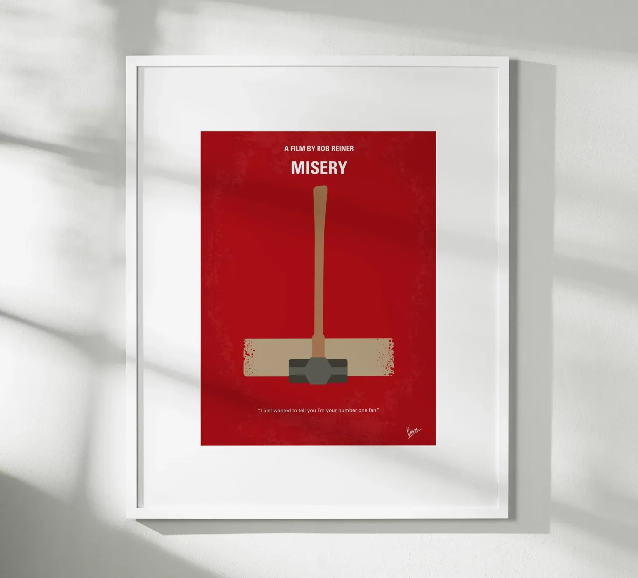 No814 My Misery minimal movie poster poster con telaio in alluminio da Chungkong