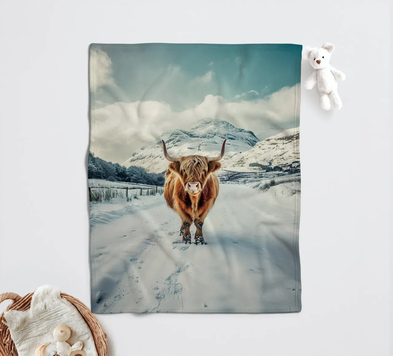 Maestà delle Highlands: la mucca orgogliosa coperta in pile da Nikis Art Studio