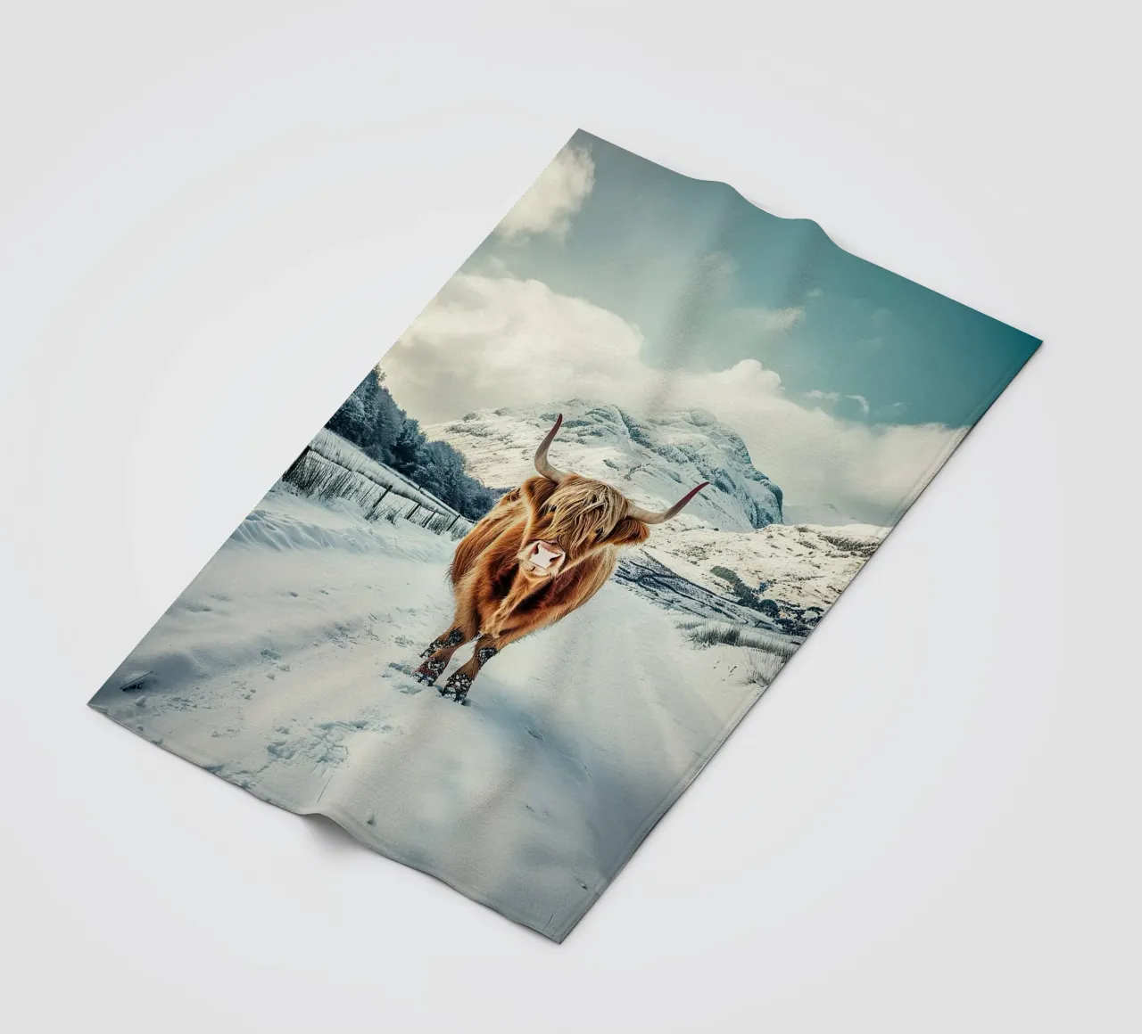 Maestà delle Highlands: la mucca orgogliosa coperta in pile da Nikis Art Studio