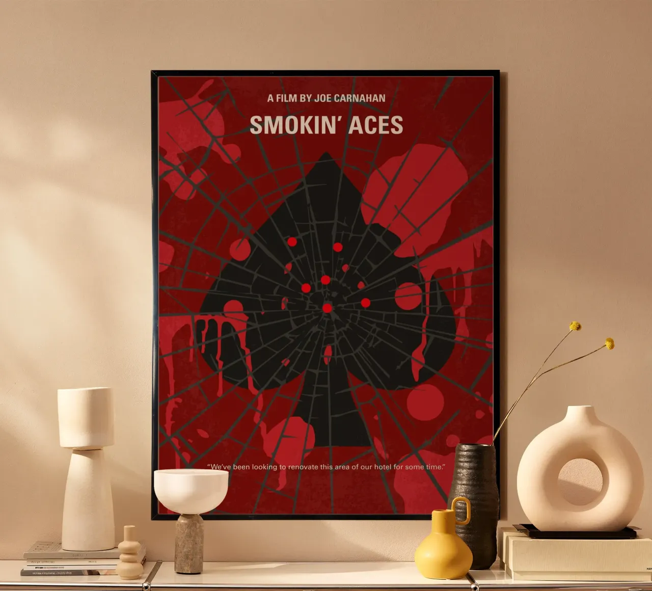 No820 My Smokin Aces minimal movie poster poster con telaio in legno da Chungkong