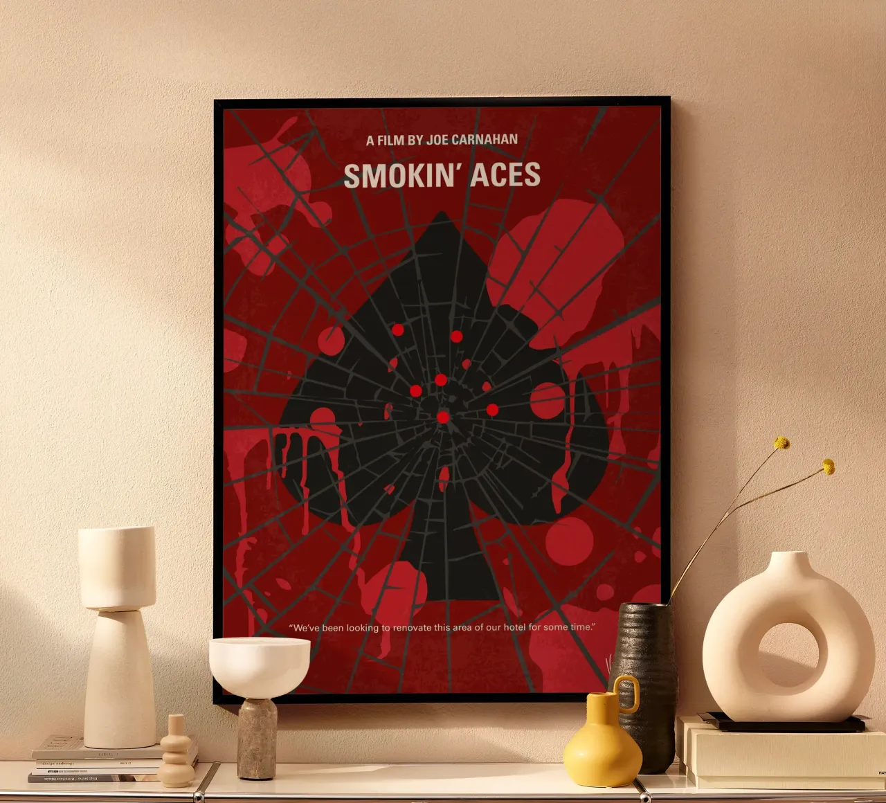 No820 My Smokin Aces minimal movie poster poster con telaio in legno da Chungkong