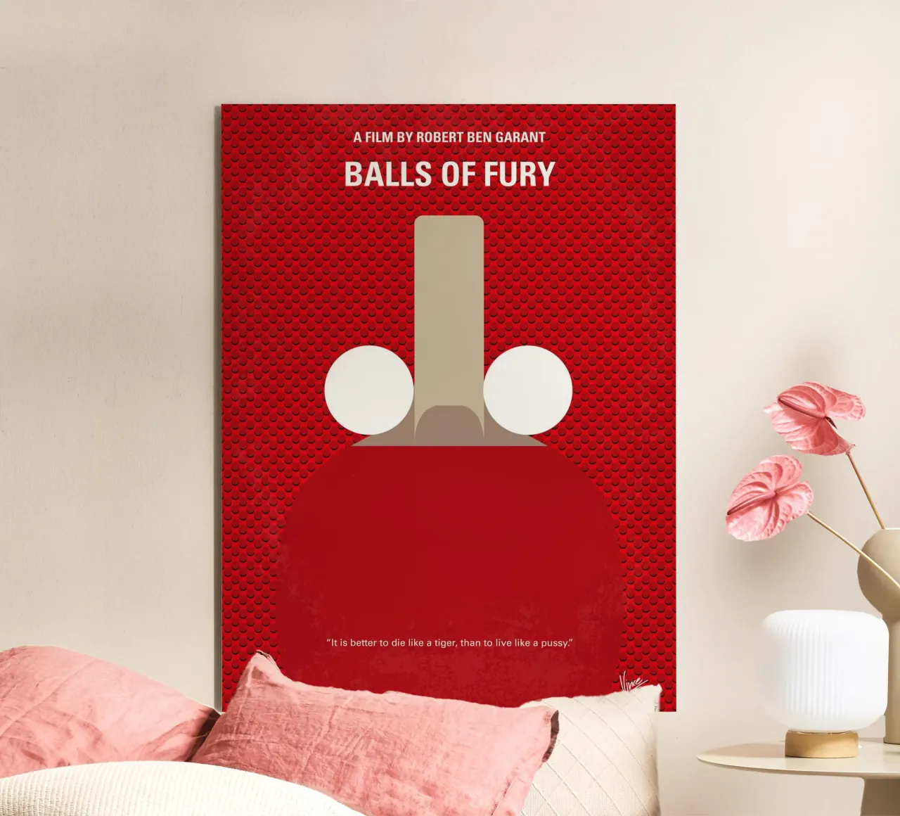 No822 My Balls of Fury minimal movie poster alluminio dibond da Chungkong