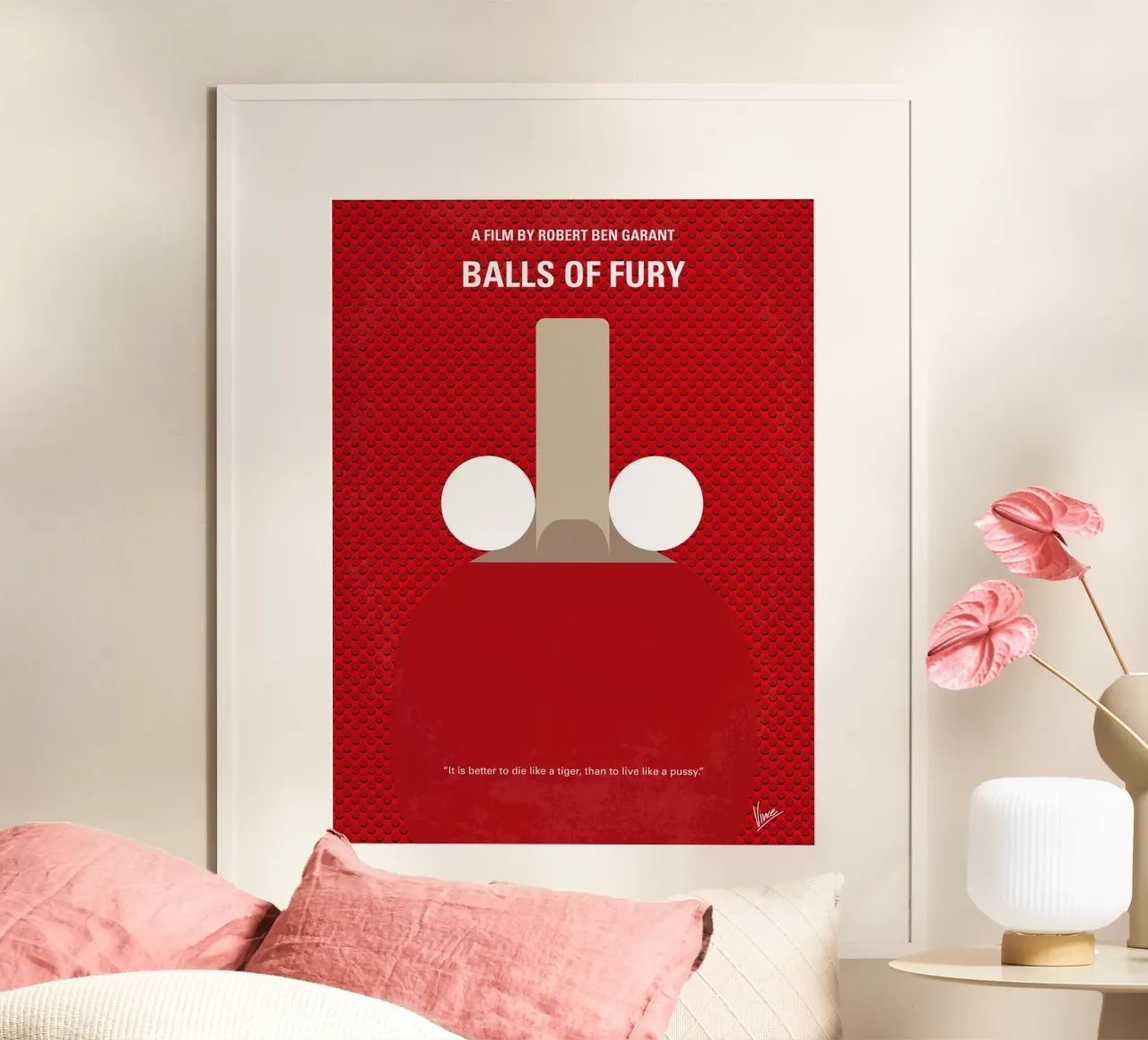 No822 My Balls of Fury minimal movie poster carta hahnemühle da Chungkong