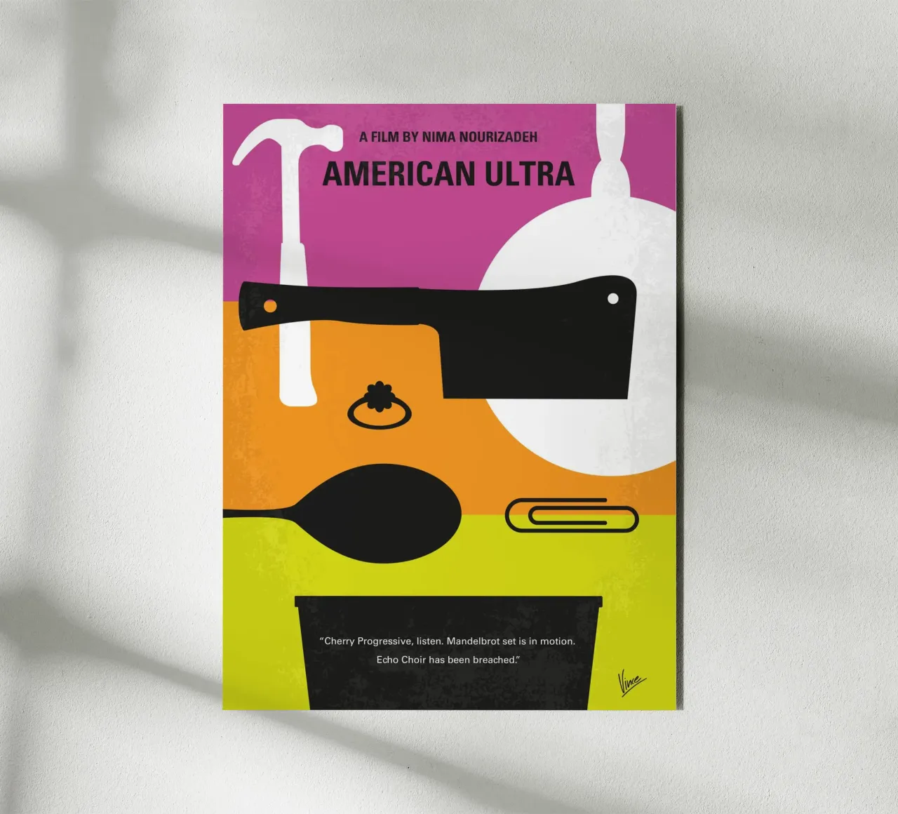 No827 My American Ultra minimal movie poster alluminio dibond da Chungkong