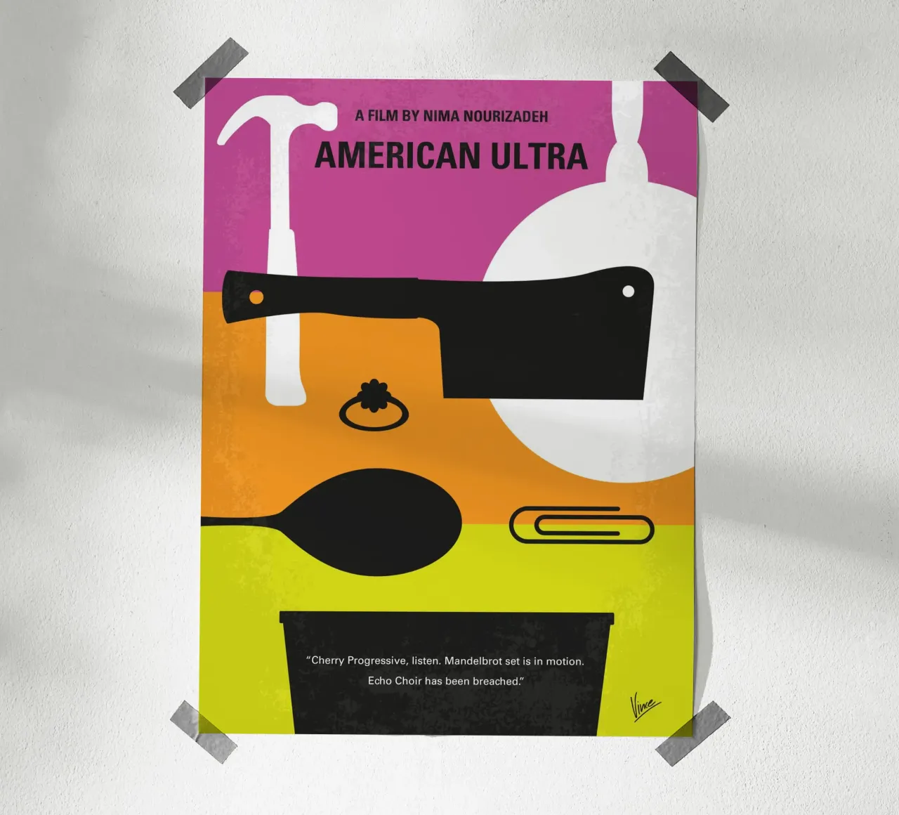 No827 My American Ultra minimal movie poster carta hahnemühle da Chungkong