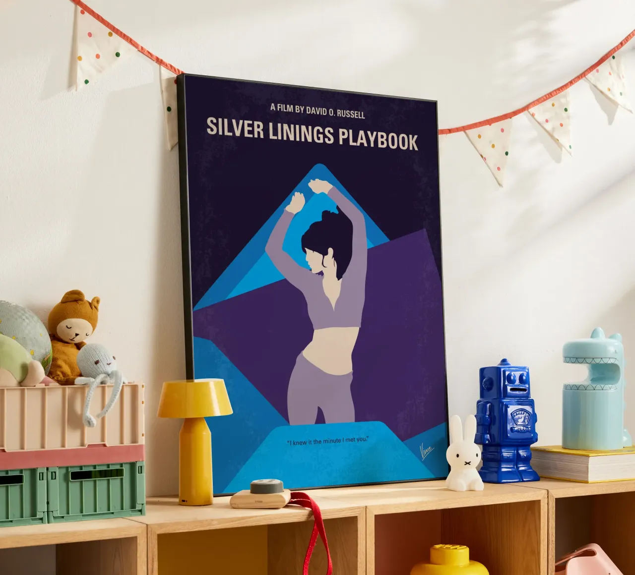 No832 My Silver Linings Playbook minimal movie poster alluminio dibond da Chungkong