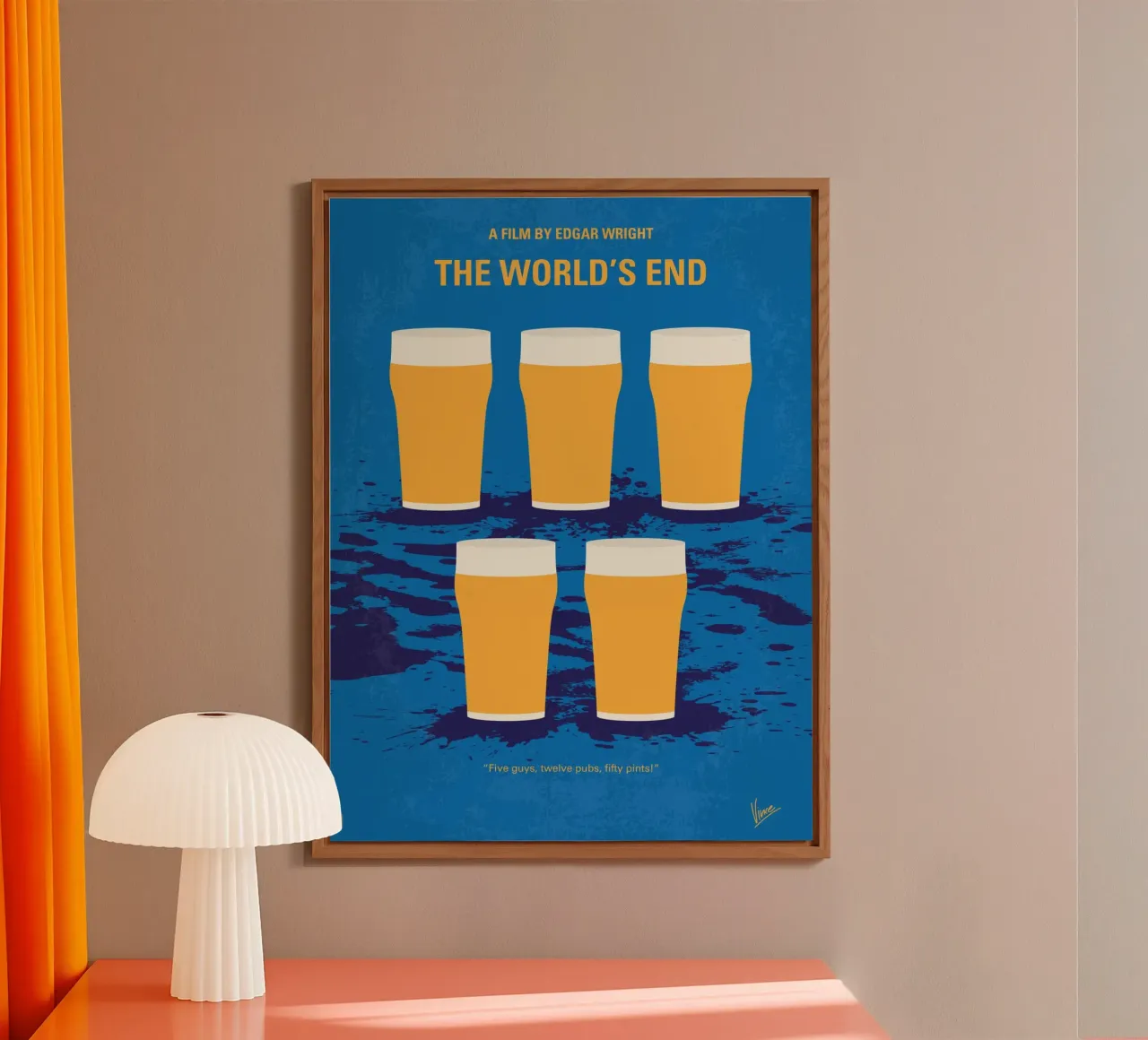 No843 My The Worlds End minimal movie poster alluminio dibond da Chungkong