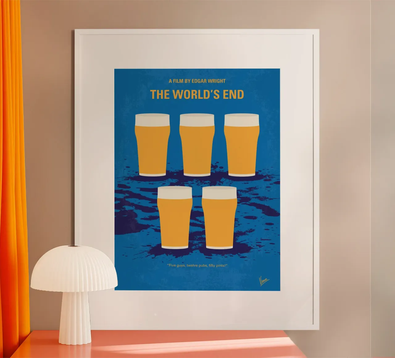 No843 My The Worlds End minimal movie poster carta hahnemühle da Chungkong