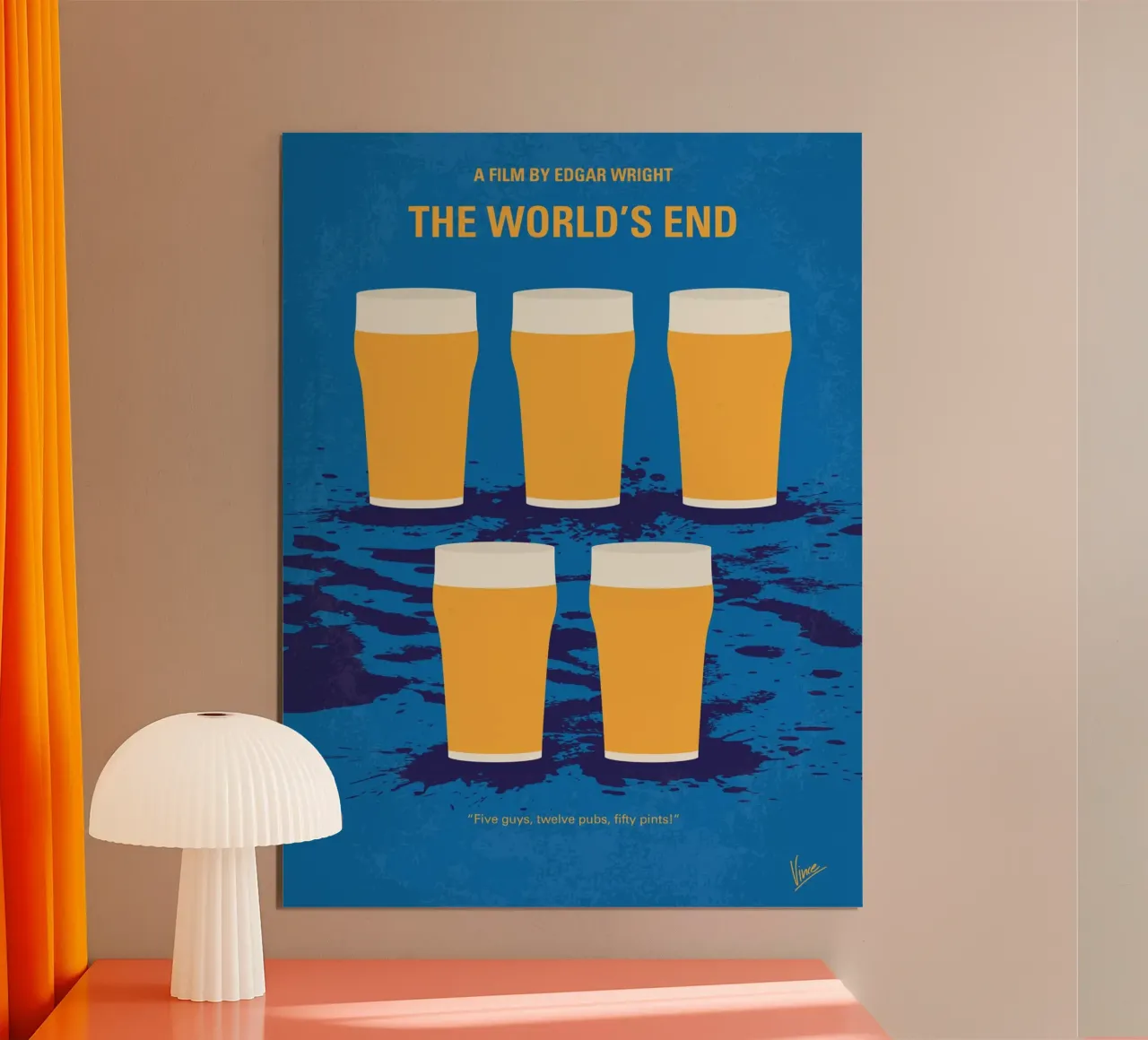 No843 My The Worlds End minimal movie poster carta hahnemühle da Chungkong