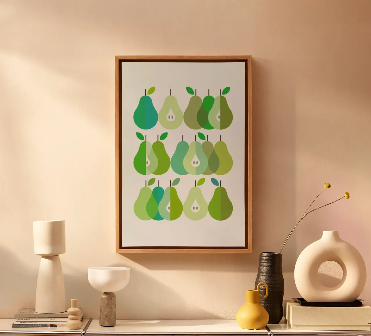 Scandi Pears 1 tela con Cornice a cassetta da Visual Philosophy