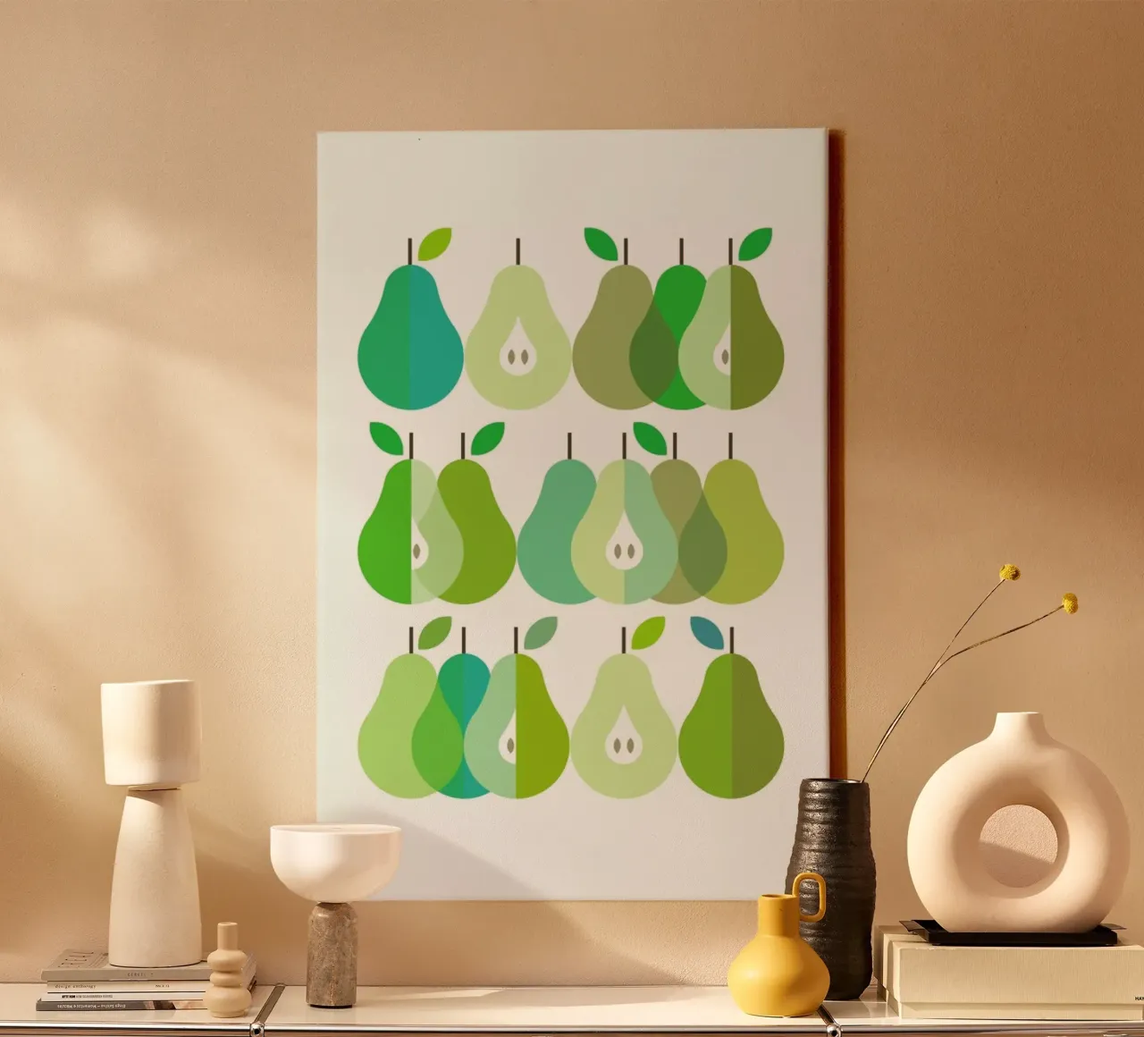 Scandi Pears 1 tela con Cornice a cassetta da Visual Philosophy