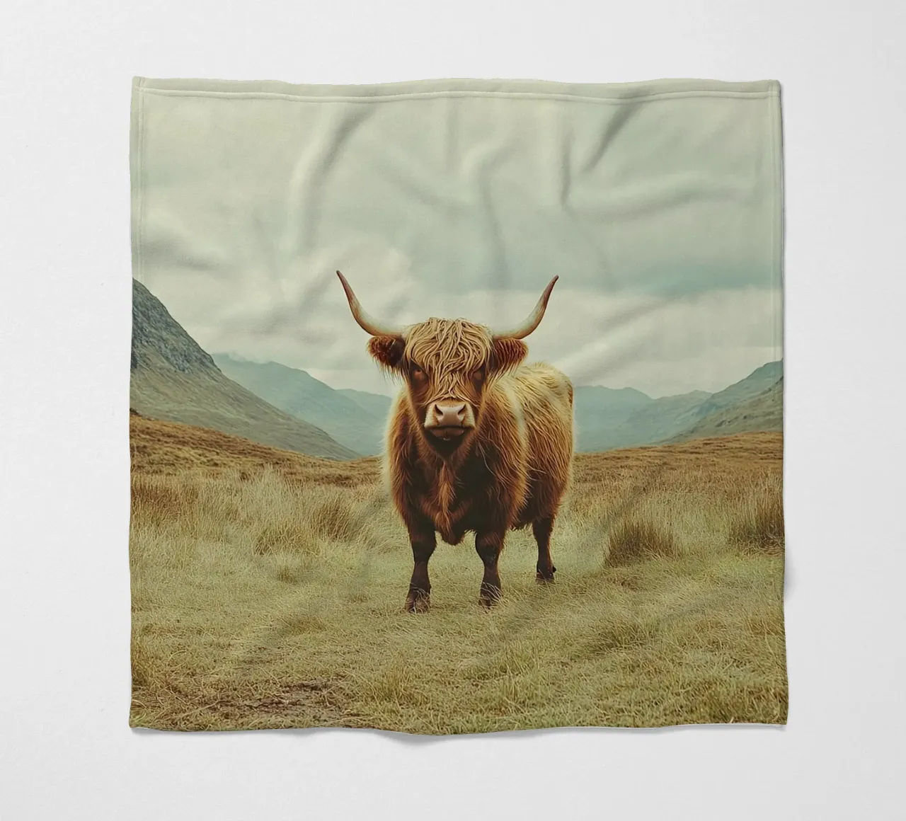 Des géants tout en douceur : La vache Highland dans la nature plaid polaire de Nikis Art Studio