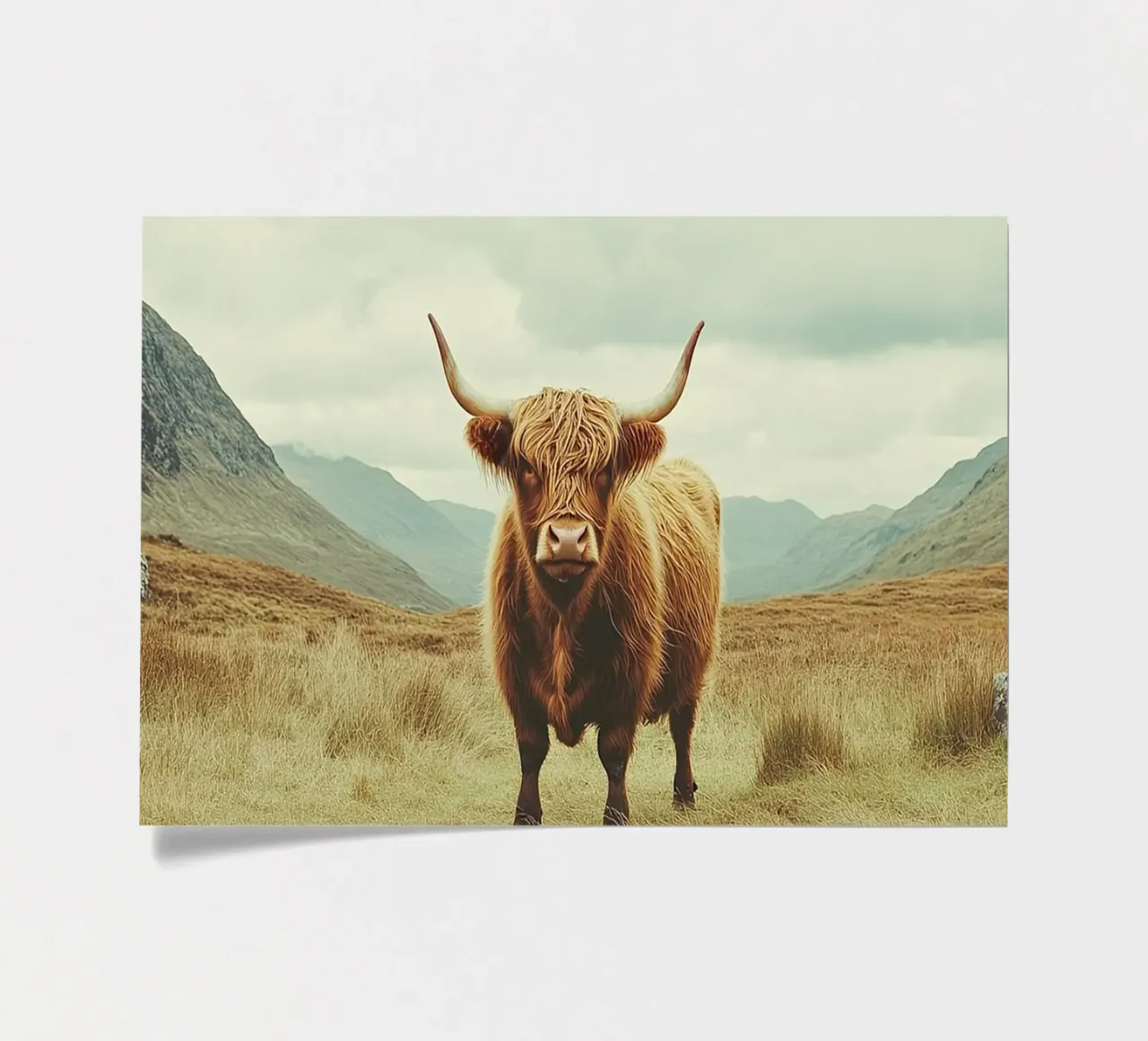 Des géants tout en douceur : La vache Highland dans la nature planche autocollant de Nikis Art Studio