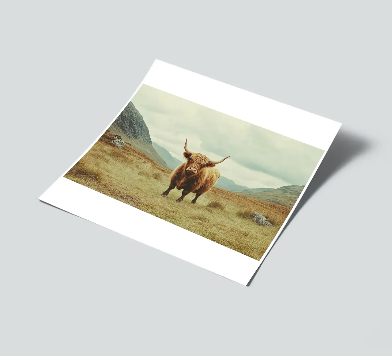Des géants tout en douceur : La vache Highland dans la nature planche autocollant de Nikis Art Studio