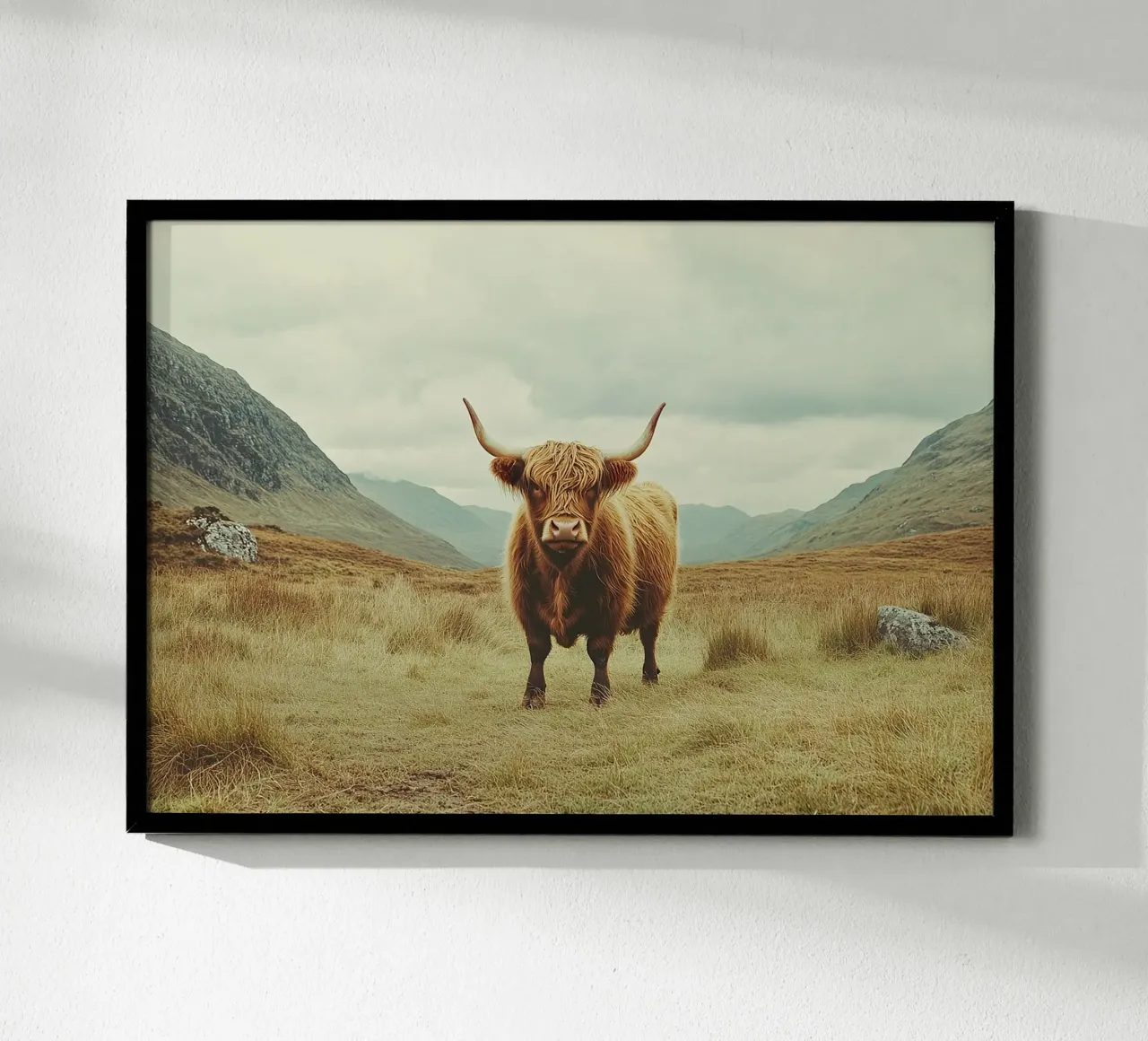 Des géants tout en douceur : La vache Highland dans la nature hahnemühle de Nikis Art Studio