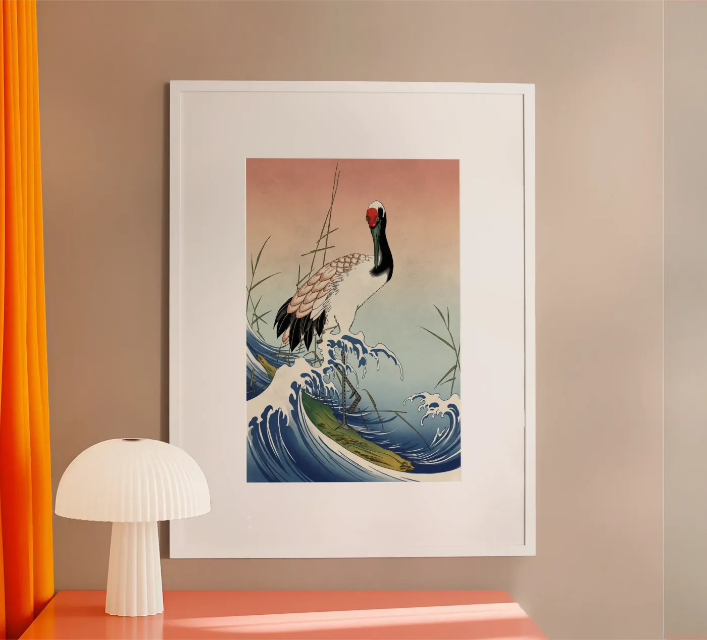 Crane and waves poster da ukiyoeposters