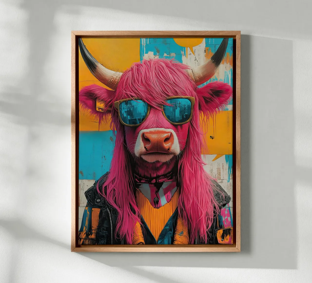 A view into the distance: the Highland cow perspective canvas by Nikis Art Studio
