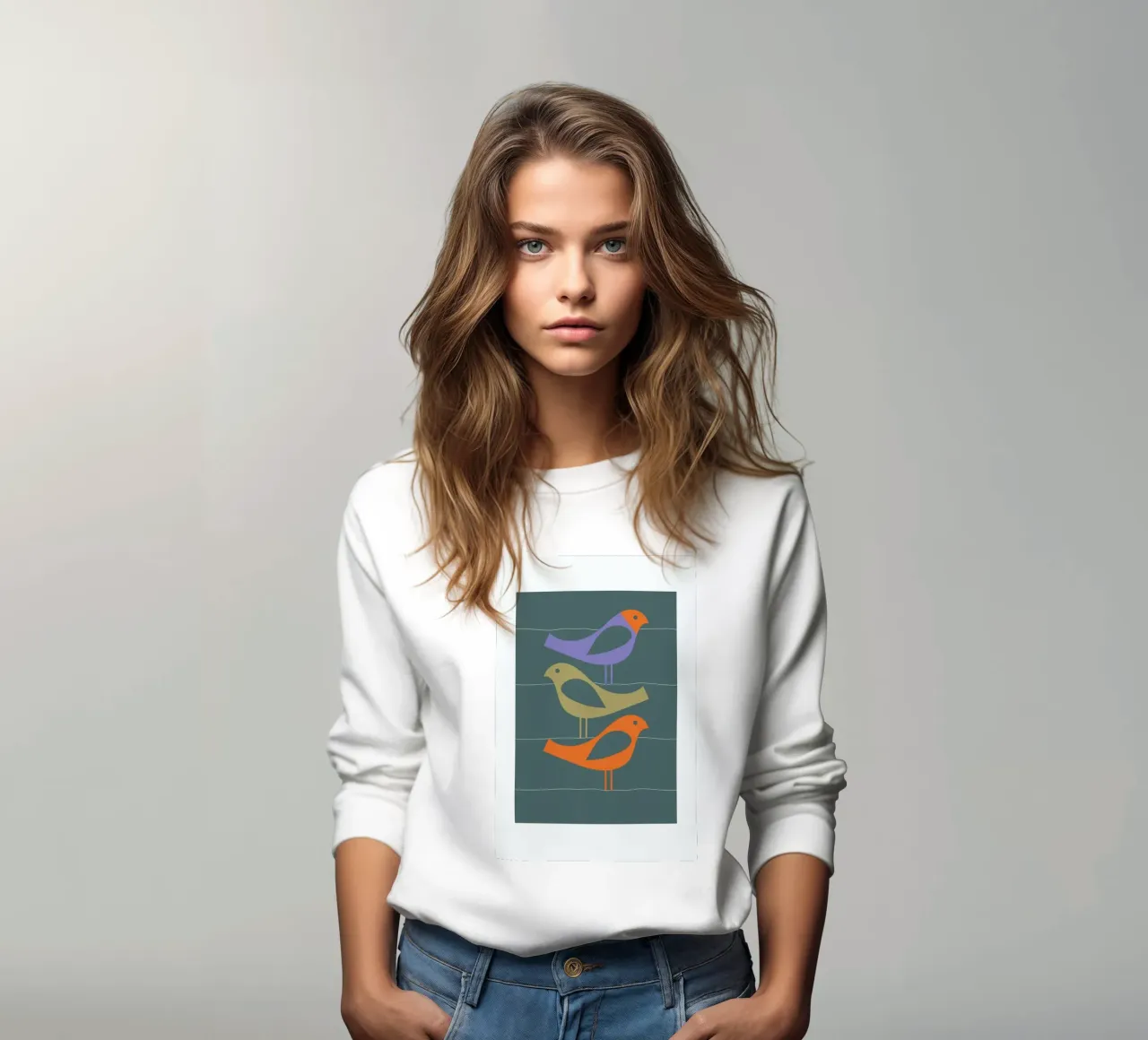 Three Scandi Birds 2 sweatshirt by Visual Philosophy