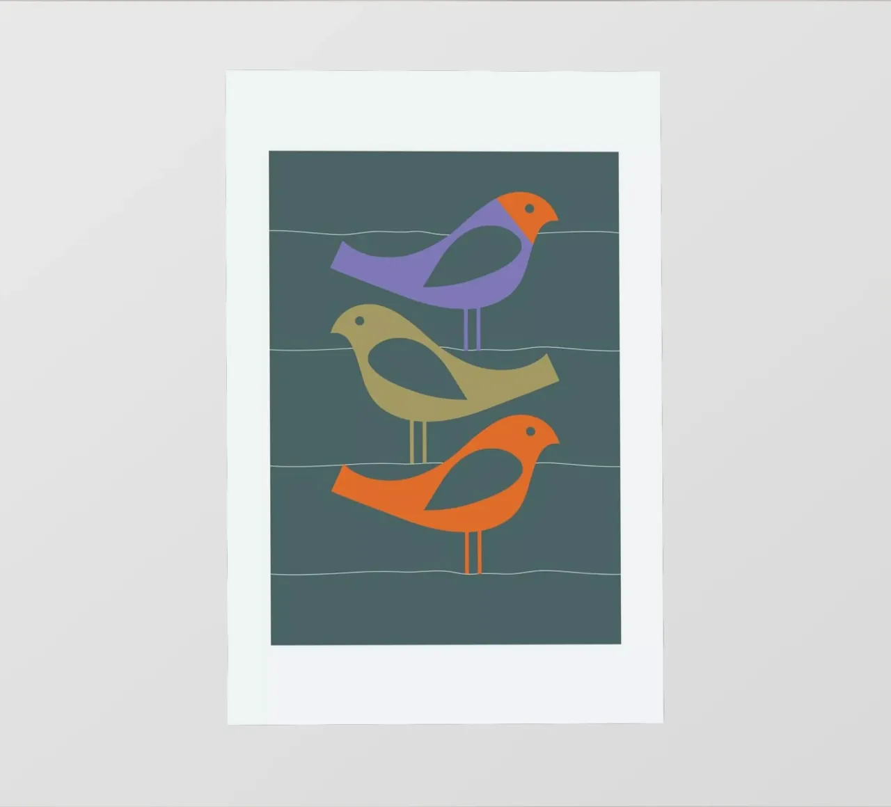 Three Scandi Birds 2 telo in pvc da Visual Philosophy