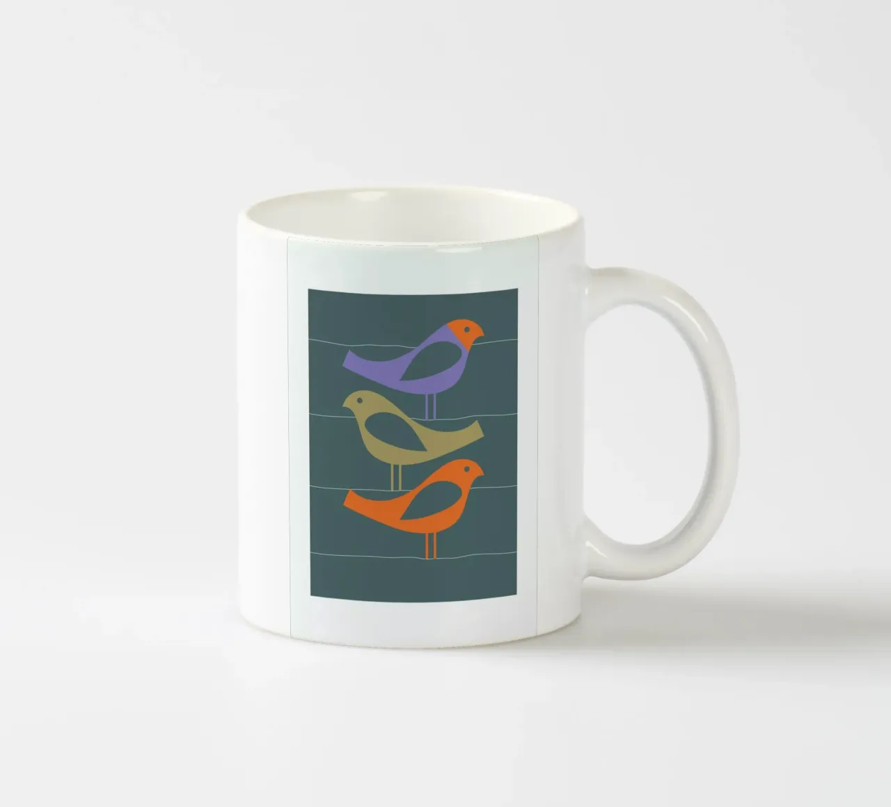 Three Scandi Birds 2 tazza in ceramica da Visual Philosophy