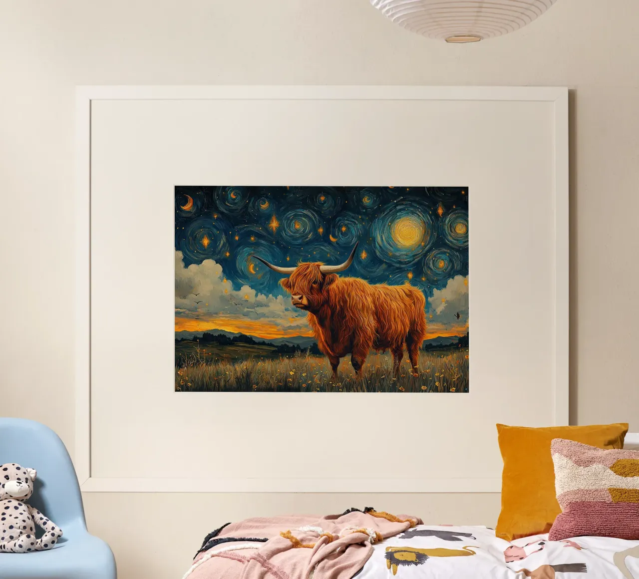Scottish legend: Focus on the Highland cow poster by Nikis Art Studio