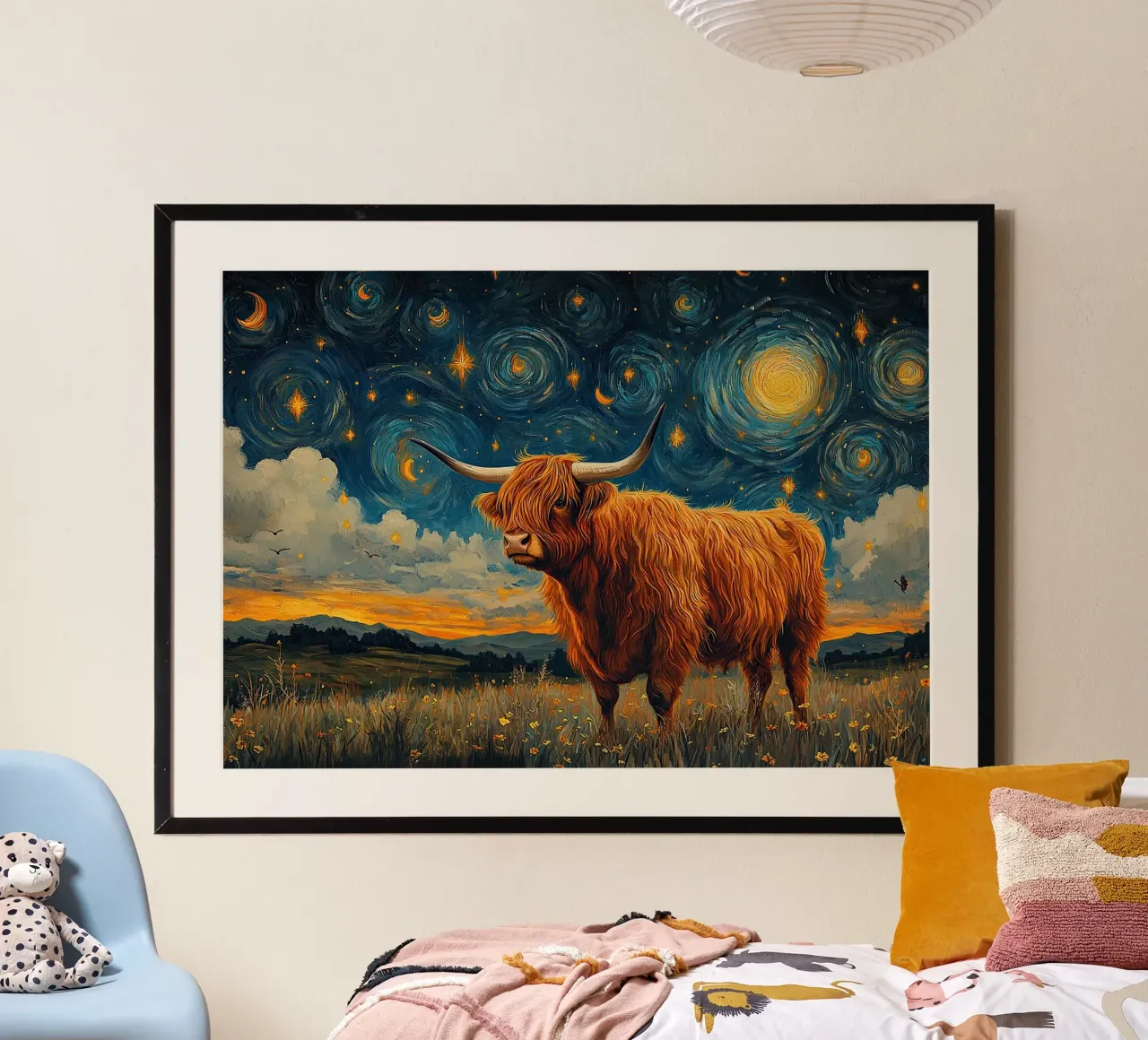 Scottish legend: Focus on the Highland cow poster by Nikis Art Studio