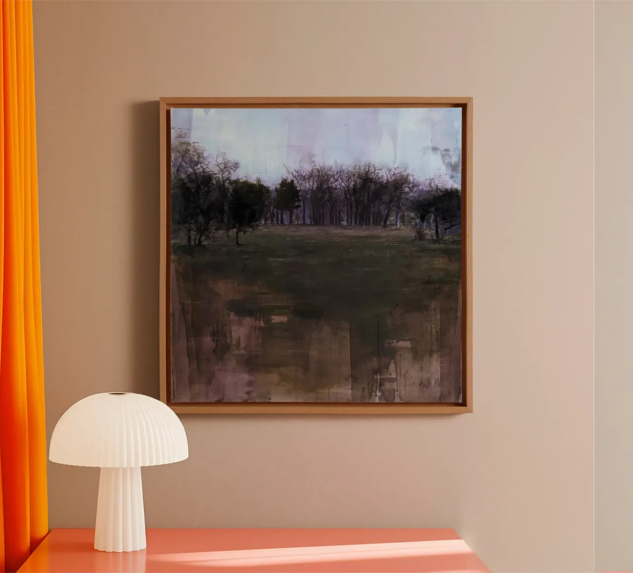 "Inverno. Crepuscolo. Parco". - Pittura di paesaggio invernale tela con Cornice a cassetta da Eduard Warkentin Art