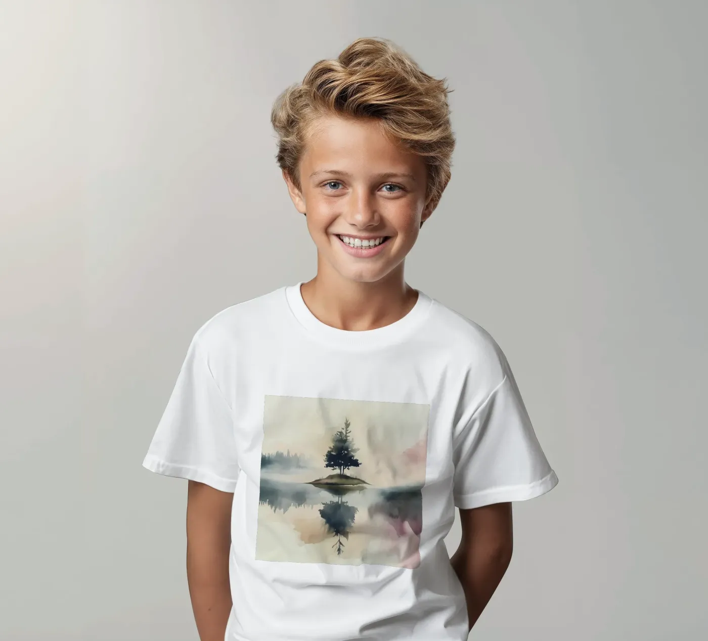 Pine Lake Reflection kinder t-shirt van Hazia