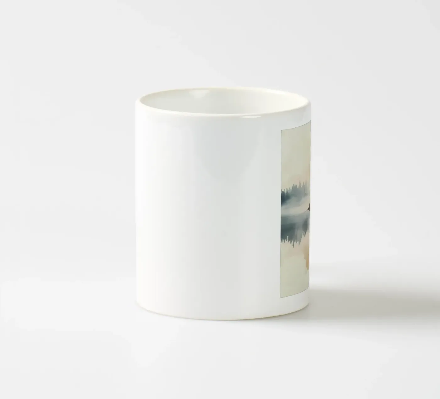 Pine Lake Reflection ceramic mug by Hazia