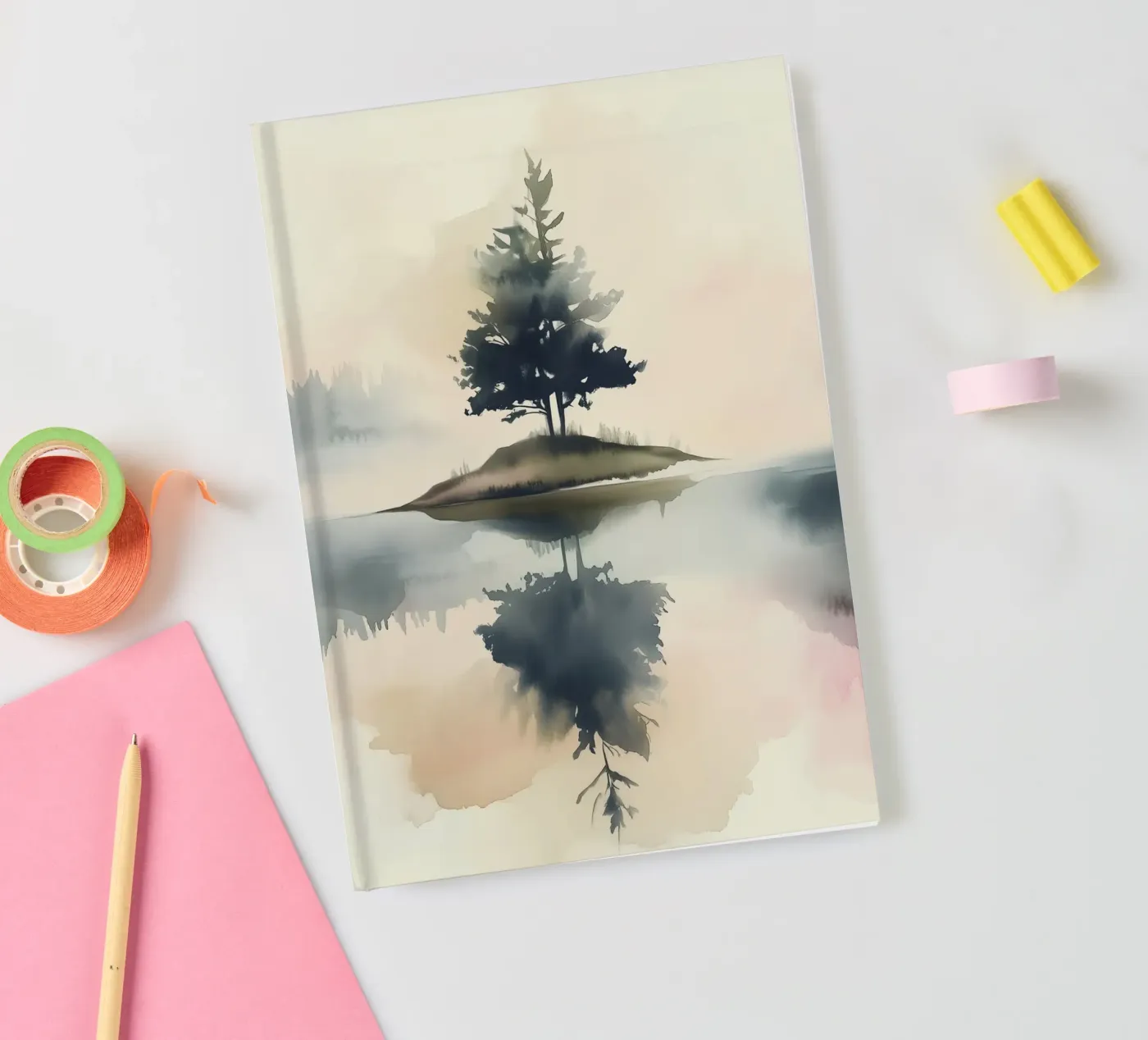 Pine Lake Reflection notebook by Hazia