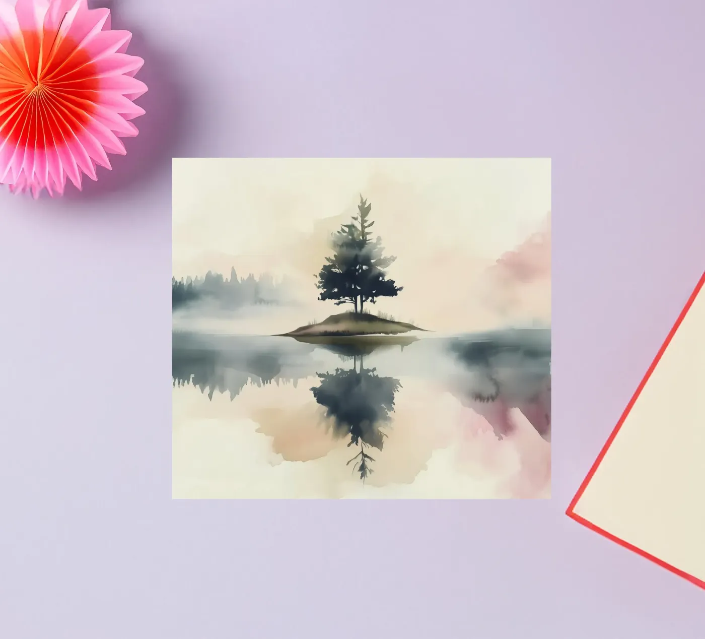 Pine Lake Reflection Sticker von Hazia